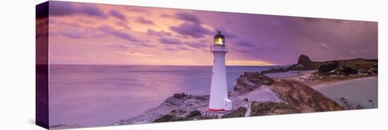 Lighthouse at Castlepoint, Wairarapa, North Island, New Zealand-Doug Pearson-Stretched Canvas