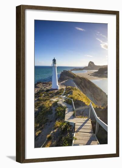 Lighthouse at Castlepoint, Wairarapa, North Island, New Zealand-Doug Pearson-Framed Photographic Print