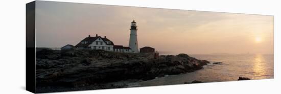 Lighthouse at Coast, Portland Head Lighthouse, Cape Elizabeth, Maine, USA-null-Stretched Canvas