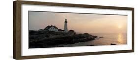 Lighthouse at Coast, Portland Head Lighthouse, Cape Elizabeth, Maine, USA-null-Framed Photographic Print