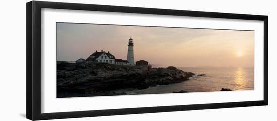 Lighthouse at Coast, Portland Head Lighthouse, Cape Elizabeth, Maine, USA-null-Framed Photographic Print