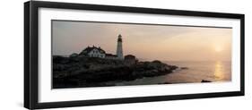 Lighthouse at Coast, Portland Head Lighthouse, Cape Elizabeth, Maine, USA-null-Framed Photographic Print