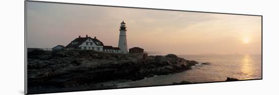 Lighthouse at Coast, Portland Head Lighthouse, Cape Elizabeth, Maine, USA-null-Mounted Photographic Print