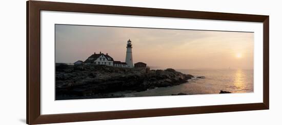 Lighthouse at Coast, Portland Head Lighthouse, Cape Elizabeth, Maine, USA-null-Framed Photographic Print