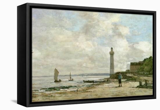 Lighthouse at Honfleur, 1864-66-Eug?ne Boudin-Framed Stretched Canvas