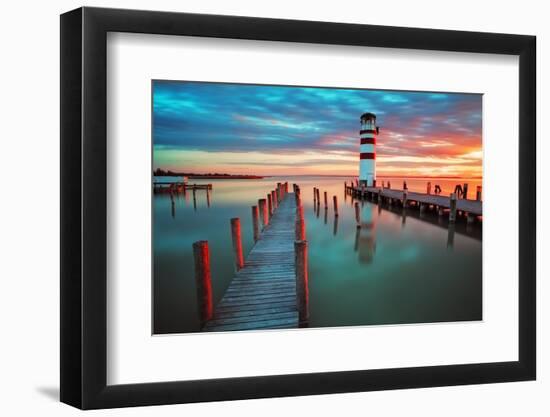 Lighthouse at Lake Neusiedl - Austria-TTstudio-Framed Photographic Print