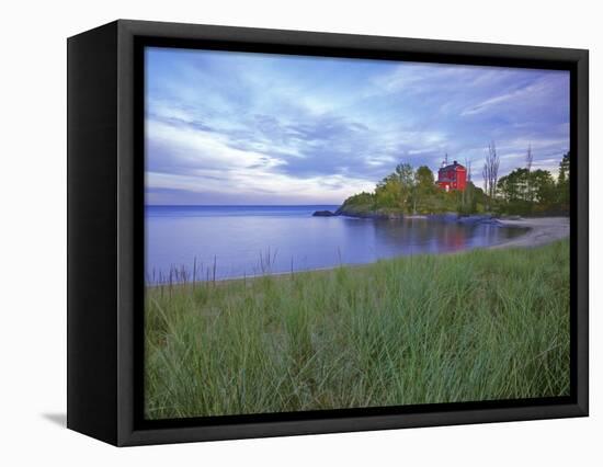 Lighthouse at Marquette, Michigan, USA-Chuck Haney-Framed Stretched Canvas