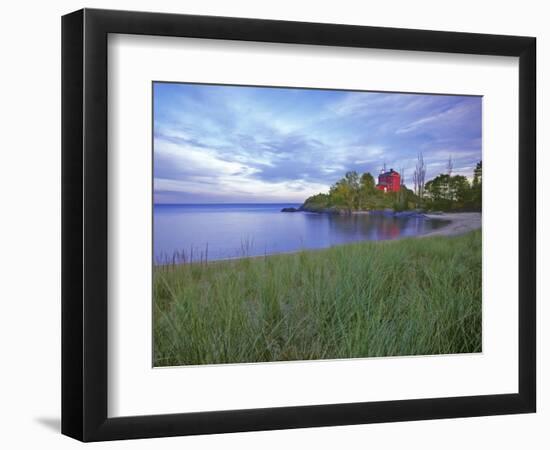 Lighthouse at Marquette, Michigan, USA-Chuck Haney-Framed Photographic Print