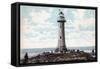 Lighthouse at New Brighton, Wirral, Merseyside, 1904-null-Framed Stretched Canvas