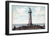 Lighthouse at New Brighton, Wirral, Merseyside, 1904-null-Framed Giclee Print