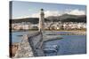 Lighthouse at Old Venetian Harbour, Rethymno (Rethymnon), Crete, Greek Islands, Greece, Europe-Markus Lange-Stretched Canvas