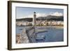 Lighthouse at Old Venetian Harbour, Rethymno (Rethymnon), Crete, Greek Islands, Greece, Europe-Markus Lange-Framed Photographic Print