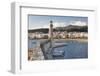 Lighthouse at Old Venetian Harbour, Rethymno (Rethymnon), Crete, Greek Islands, Greece, Europe-Markus Lange-Framed Photographic Print