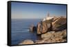 Lighthouse at sunrise, Cabo de Sao Vicente, Sagres, Algarve, Portugal, Europe-Markus Lange-Framed Stretched Canvas