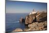 Lighthouse at sunrise, Cabo de Sao Vicente, Sagres, Algarve, Portugal, Europe-Markus Lange-Mounted Photographic Print