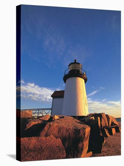 Lighthouse at Sunrise, Nantucket, MA-Walter Bibikow-Stretched Canvas