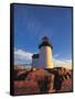 Lighthouse at Sunrise, Nantucket, MA-Walter Bibikow-Framed Stretched Canvas