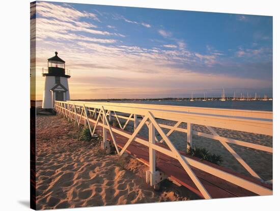 Lighthouse at Sunrise, Nantucket, MA-Walter Bibikow-Stretched Canvas