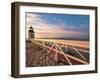 Lighthouse at Sunrise, Nantucket, MA-Walter Bibikow-Framed Premium Photographic Print