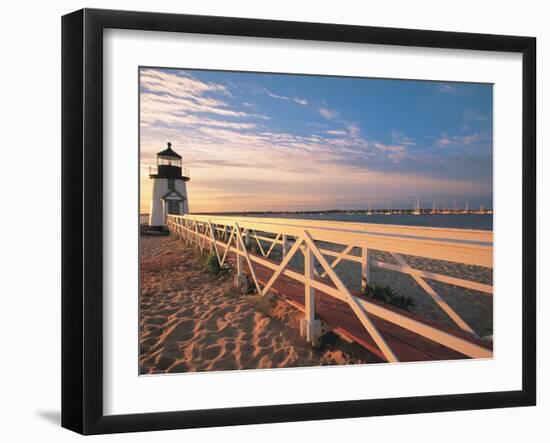 Lighthouse at Sunrise, Nantucket, MA-Walter Bibikow-Framed Photographic Print