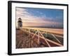 Lighthouse at Sunrise, Nantucket, MA-Walter Bibikow-Framed Photographic Print