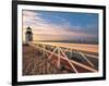 Lighthouse at Sunrise, Nantucket, MA-Walter Bibikow-Framed Photographic Print