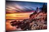 Lighthouse At Sunset, Bass Harbor, Mai-George Oze-Mounted Photographic Print