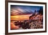 Lighthouse At Sunset, Bass Harbor, Mai-George Oze-Framed Photographic Print