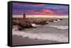 Lighthouse at Sunset, Michigan 09-Monte Nagler-Framed Stretched Canvas