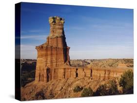 Lighthouse at Sunset, Palo Duro Canyon State Park, Canyon, Panhandle, Texas, USA-Rolf Nussbaumer-Stretched Canvas