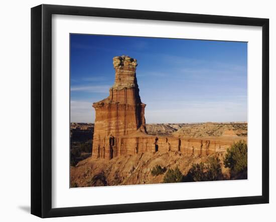 Lighthouse at Sunset, Palo Duro Canyon State Park, Canyon, Panhandle, Texas, USA-Rolf Nussbaumer-Framed Photographic Print