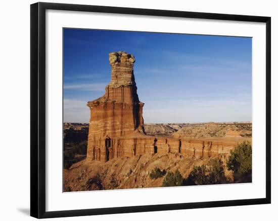 Lighthouse at Sunset, Palo Duro Canyon State Park, Canyon, Panhandle, Texas, USA-Rolf Nussbaumer-Framed Photographic Print