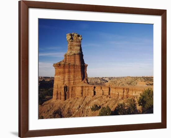 Lighthouse at Sunset, Palo Duro Canyon State Park, Canyon, Panhandle, Texas, USA-Rolf Nussbaumer-Framed Photographic Print