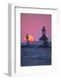 Lighthouse at sunset, St. Joseph, Michigan, USA-null-Framed Photographic Print