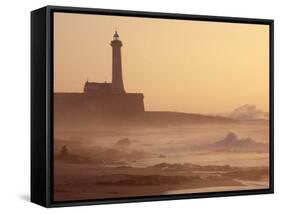 Lighthouse at Sunset with Crashing Waves, Morocco-Merrill Images-Framed Stretched Canvas