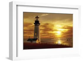 Lighthouse at Sunset-Carlos Casamayor-Framed Art Print