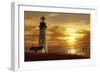 Lighthouse at Sunset-Carlos Casamayor-Framed Art Print