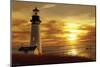 Lighthouse at Sunset-Carlos Casamayor-Mounted Art Print