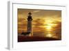 Lighthouse at Sunset-Carlos Casamayor-Framed Giclee Print