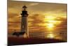 Lighthouse at Sunset-Carlos Casamayor-Mounted Giclee Print