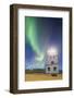 Lighthouse at the Cape Gardar, Aurora Borealis, Vik, South Iceland, Iceland-Rainer Mirau-Framed Photographic Print