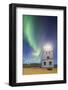 Lighthouse at the Cape Gardar, Aurora Borealis, Vik, South Iceland, Iceland-Rainer Mirau-Framed Photographic Print