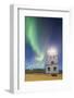 Lighthouse at the Cape Gardar, Aurora Borealis, Vik, South Iceland, Iceland-Rainer Mirau-Framed Photographic Print