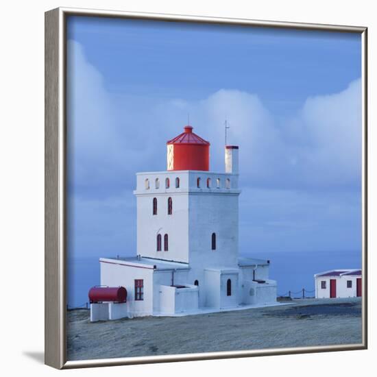 Lighthouse at the Cape Gardar, Vik, South Iceland, Iceland-Rainer Mirau-Framed Photographic Print