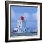 Lighthouse at the Cape Gardar, Vik, South Iceland, Iceland-Rainer Mirau-Framed Photographic Print