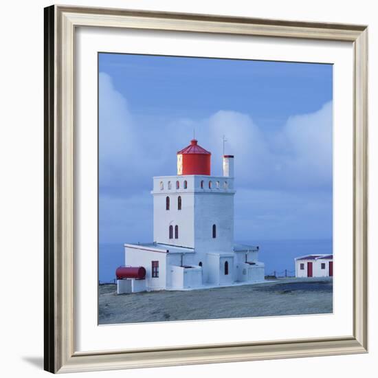 Lighthouse at the Cape Gardar, Vik, South Iceland, Iceland-Rainer Mirau-Framed Photographic Print