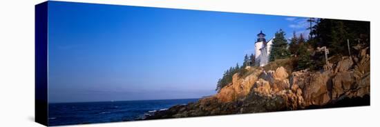 Lighthouse at the Coast, Bass Head Lighthouse, Acadia National Park, Mount Desert Island, Maine-null-Stretched Canvas