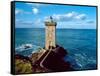 Lighthouse at the Coast, Kermorvan Lighthouse, Finistere, Brittany, France-null-Framed Stretched Canvas