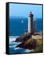 Lighthouse at the Coast, Phare Du Petit Minou, Goulet De Brest, Finistere, Brittany, France-null-Framed Stretched Canvas