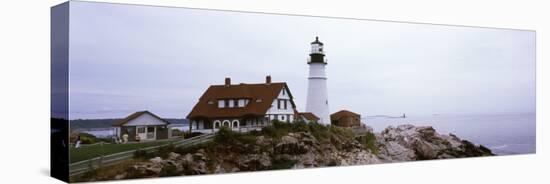 Lighthouse at the Coast, Portland Head Lighthouse, Cape Elizabeth, Cumberland County, Maine, USA-null-Stretched Canvas